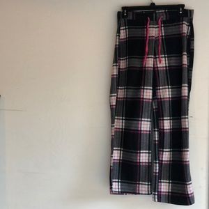 Fuzzy plaid pajama pants